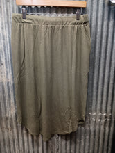 Load image into Gallery viewer, Knit Skirt with Pockets- Light Olive (1X-3X)

