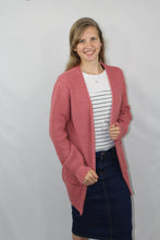 Load image into Gallery viewer, Waffle Knit Open Cardigan-Ash Rose- XL, 1X
