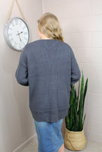 Load image into Gallery viewer, Waffle Knit Open Cardigan-Ash Gray- 2X
