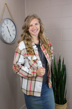Load image into Gallery viewer, Khaki Plaid Print Buttoned Shacket (S-2X)
