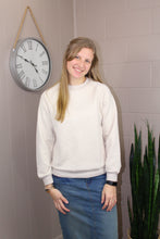 Load image into Gallery viewer, Beige Solid Textured Raglan Sleeve Pullover Sweatshirt- S, M, XL
