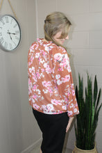 Load image into Gallery viewer, Multicolor Split V Neck Bubble Sleeves Floral Shift Top (S-XL)
