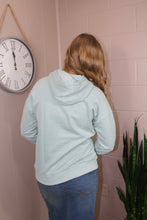Load image into Gallery viewer, Green Contrast Wide Band Front Drawstring Hoodie- M
