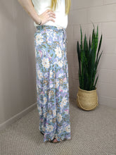 Load image into Gallery viewer, Ash Blue Floral Dual Drawstring Tiered Ruffle Maxi Skirt (S-L)
