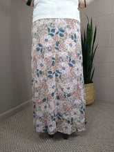 Load image into Gallery viewer, Sand Floral Dual Drawstring Tiered Ruffle Maxi Skirt- S, M
