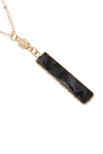 Load image into Gallery viewer, Black Bar Stone Pendant Long Necklace
