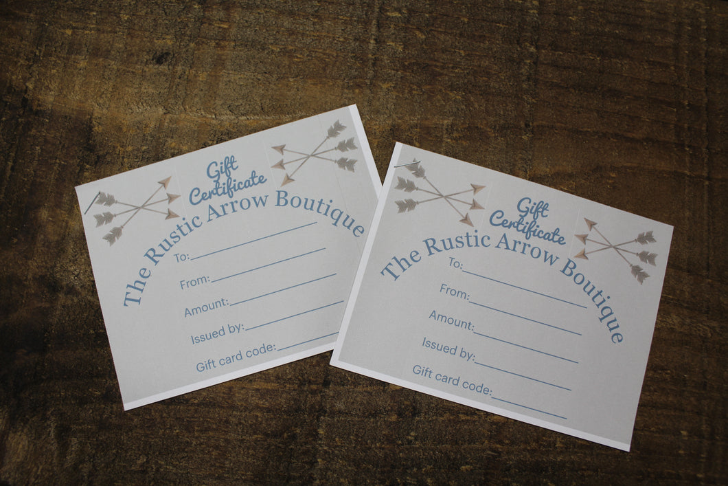 The Rustic Arrow Boutique Gift Card
