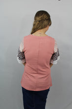 Load image into Gallery viewer, Leopard Print Lace Splicing Loose Top- S, M, L, 2X
