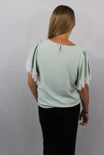 Load image into Gallery viewer, Green Lace Flutter Sleeve Top (S-XL)
