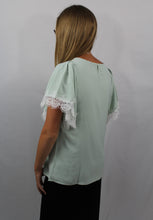 Load image into Gallery viewer, Green Lace Flutter Sleeve Top (S-XL)
