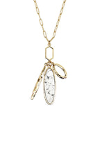 Load image into Gallery viewer, Natural Stone Oval Charm Pendant Long Necklace
