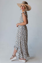 Load image into Gallery viewer, White Leopard Smocked High Low Midi Dress (S-XL)

