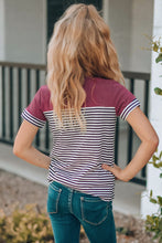 Load image into Gallery viewer, Red Striped Pocket Patched Tee-KIDS
